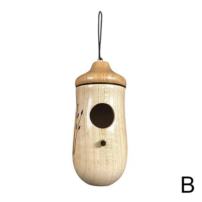 Outside Wooden Hummingbird House Feeder Birdhouse Hanging Swing Hummingbird for Wren Swallow Sparrow Houses Hummingbird: B