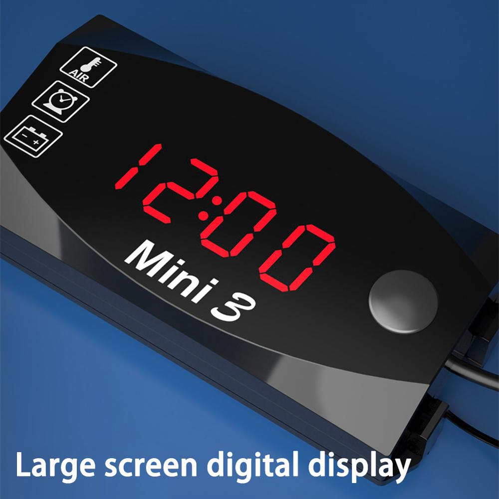 Universal- Motorrad Elektronische Uhr Thermometer Voltmeter Drei-in-eins IP67 Wasserdicht Staub-nachweisen LED Uhr Digital Anzeige