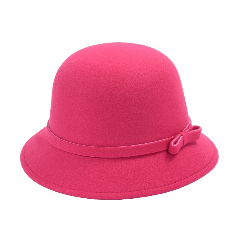 Sombrero de lana de fieltro plegable con ala para mujer, sombreros flexibles de pesca con lazo femenino, protección solar,