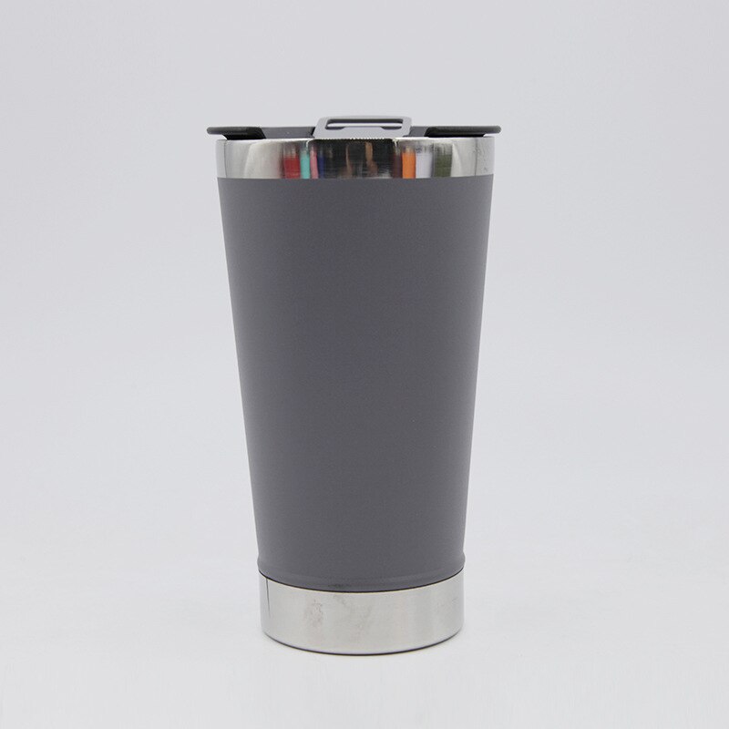 Creativity 304 Stainless Steel Beer Cup Thermos Cup With Bottle Opener 473ML Heat Preservation And Cold Preservation: Light Grey