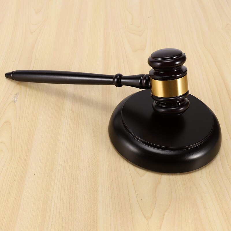 Wooden judge's gavel auction hammer with sound block for attorney judge auction handwork