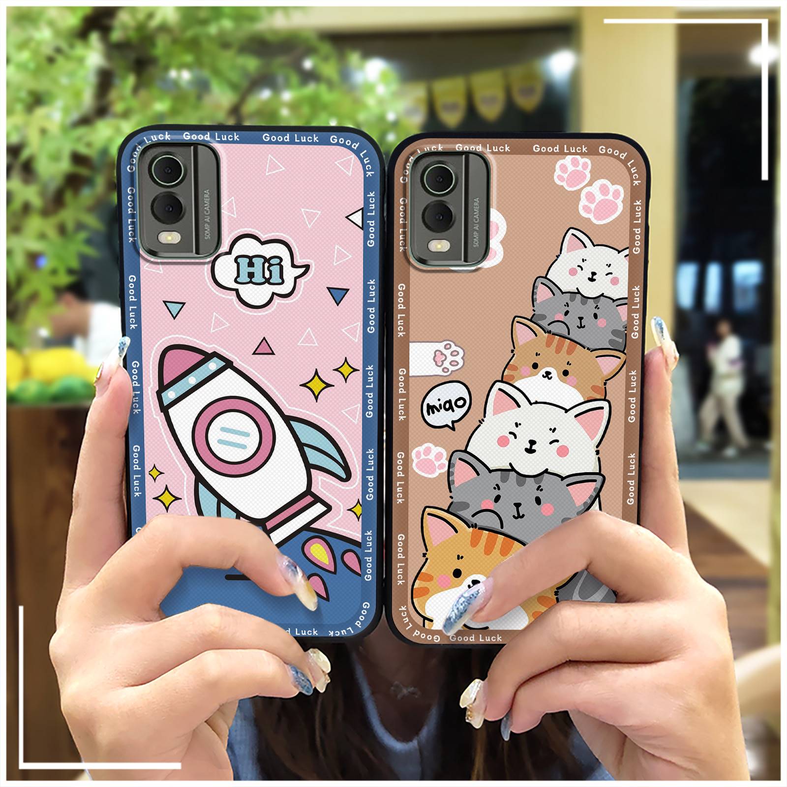 Phone Protector Cover Phone Case For Nokia C32 Graffiti Cute Soft case Dirt-resistant Waterproof Durable