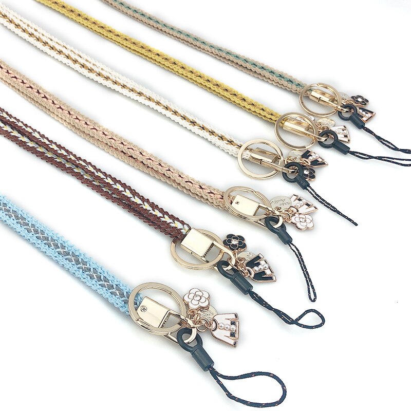 Braided neck rope accessories For iPhone 11 Charm ID card gym key USB badge holder lanyard