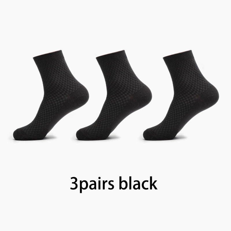 5 par/lot bomull herrstrumpor blå höga strumpor stjärnankarbåtsstrumpor mjuka roliga strumpor casual strumpor manliga strumpor: 3 par svart