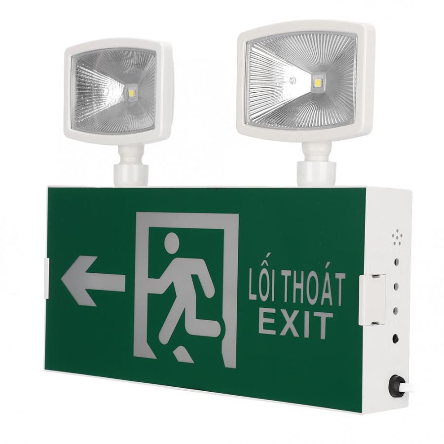 LED Emergency Exit Sign Evacuation Indicator Light with Vietnamese English 220V EU Plug LED Emergency Exit