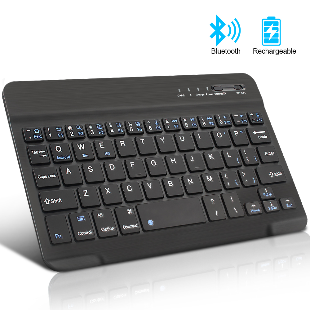 Mini Wireless Keyboard Bluetooth Keyboard For iPad Phone Tablet Rubber Keycaps Rechargeable keyboard For IOS Android Windows
