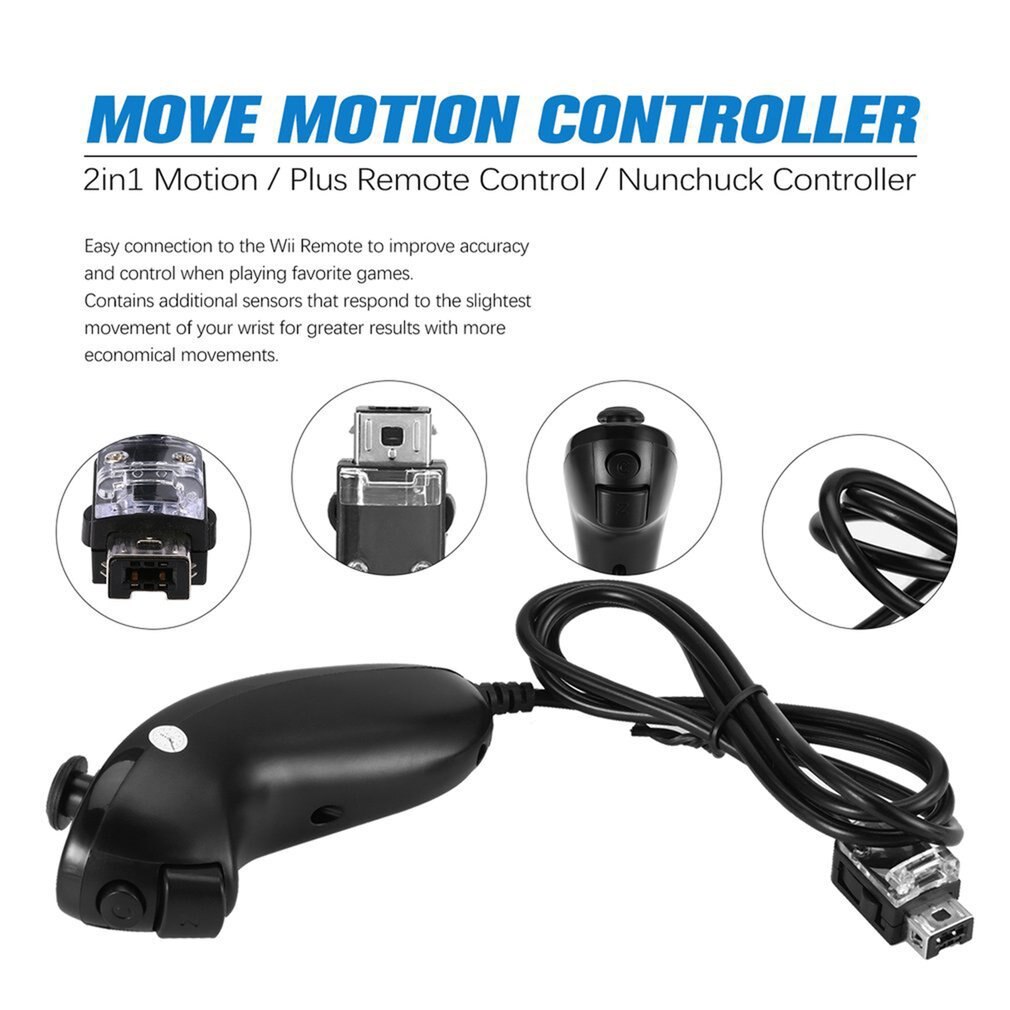 2in1 Motion Plus Afstandsbediening + Nunchuck Controller Voor Nintend Wii Game