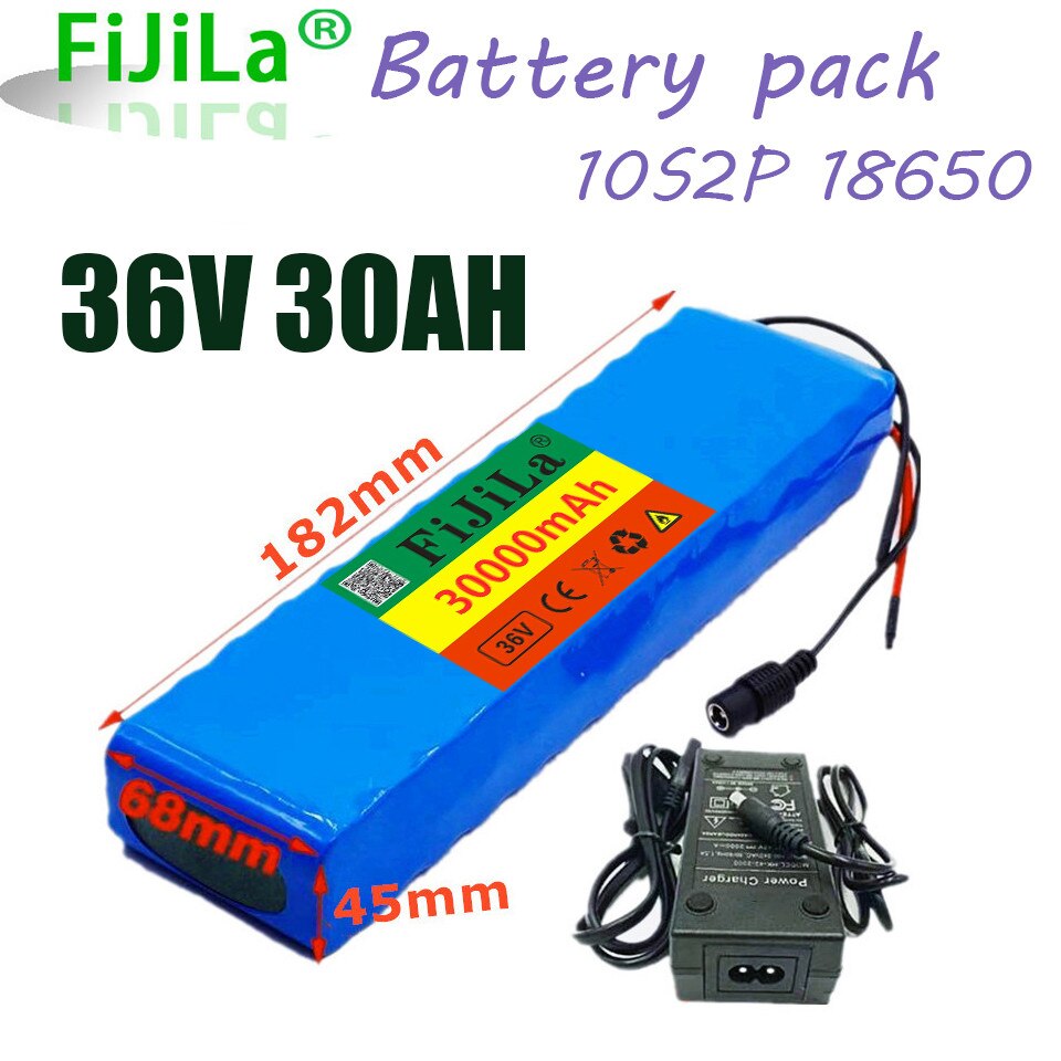 10 s 2p 36v 30ah batteri ebike batteripaket 18650 li- jonbatteri 500w hög effekt och kapacitet 42v motorcykel skoter med laddare