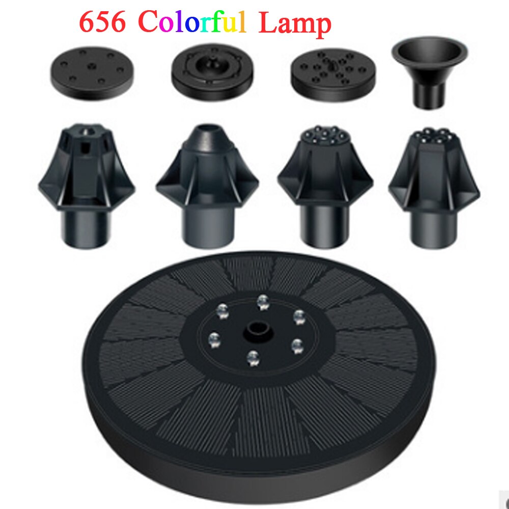 16cm garden decoration outdoor Solar Water Fountain Outdoor Bird Bath fuente de agua fontaine solaire фонтан для пруда solar pan: 656 Colorful Lamp