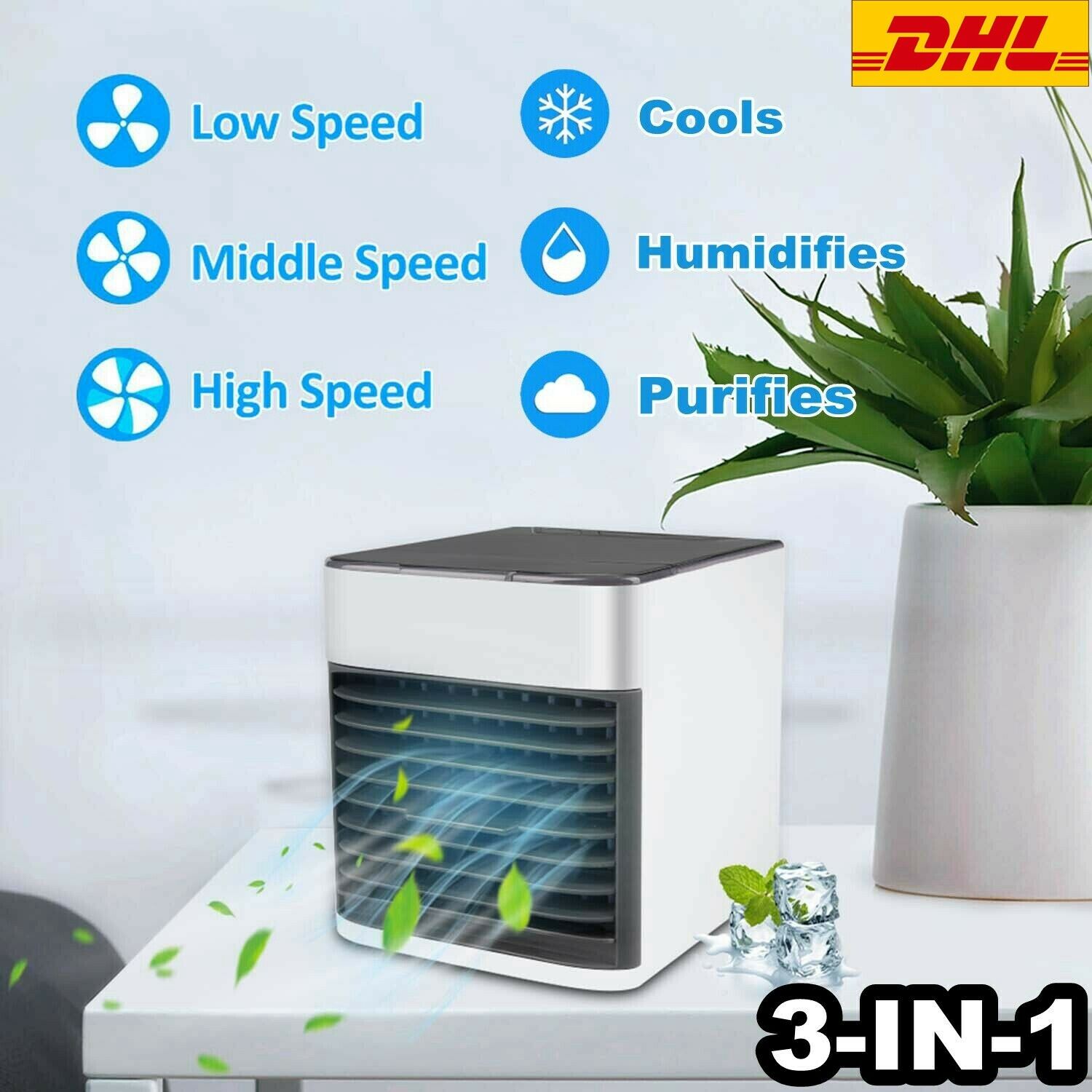 7 couleurs lumière refroidisseur d'air ventilateur climatiseur humidificateur purificateur Mini USB Portable bureau ventilateur de refroidissement pour bureau à la maison