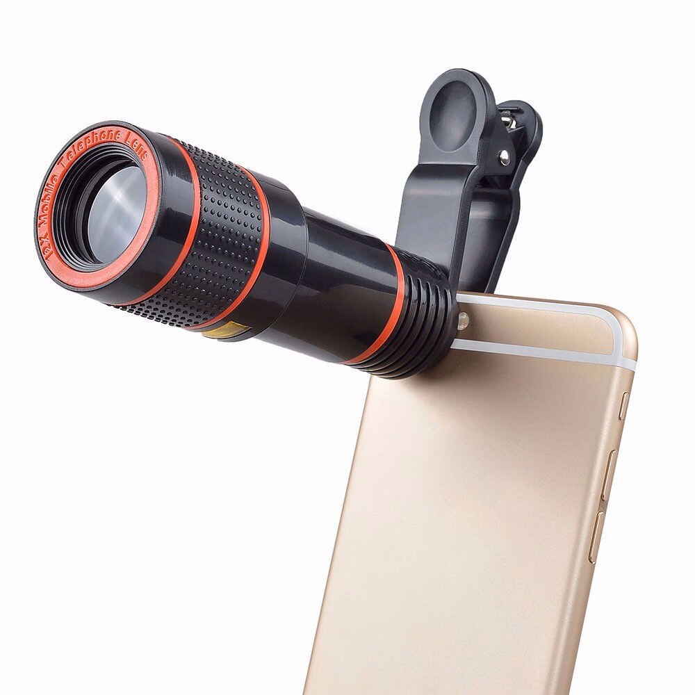 Universal Clip12X Zoom Camera Lens Portable Phone Telescope Lens Telephoto External Camera Lens For Sumsung Xiaomi Huawei