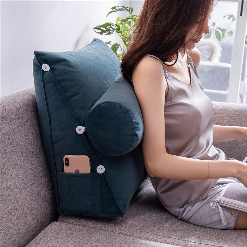Comfort Driehoek Bed Lezen Kussen Grote Grote Sofa Bed Bed Lendensteun Kussen Rugleuning Rugleuning Pijnbestrijding Kussen