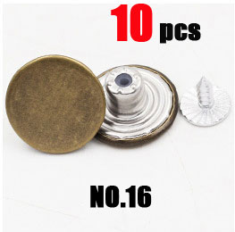 10 Stks/zak 17 Mm Metalen Jeans Knop Naaien Kleding Accessoires Broek Jean Knop Decoratie Voor Diy Naaien: NO.16 10pcs