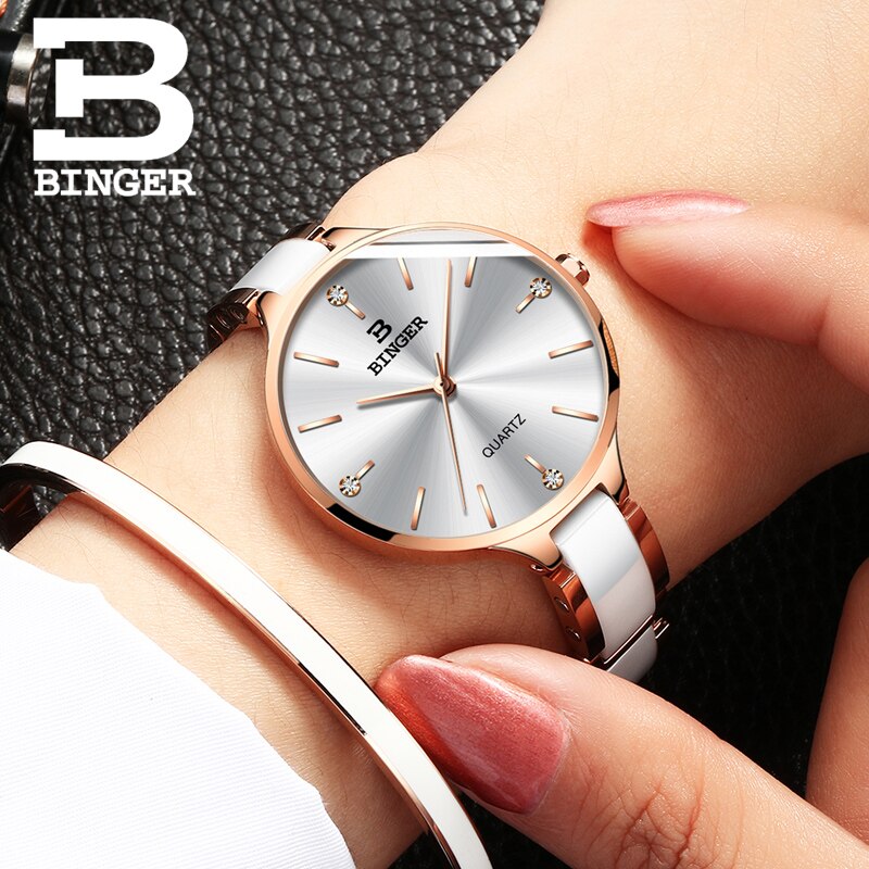 Zwitserland binger luxe dameshorloge merk kristal armband horloges dames dames polshorloges relogio feminino