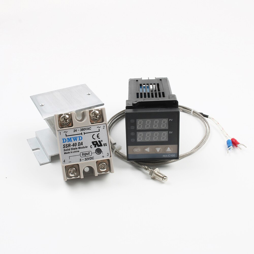 REX-C100 digital pid controlador de temperatura termostato ssr saída + max.40a ssr relé + k sonda termopar