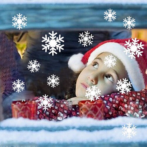 Snøflak vindu klistremerker vinter snøfnugg vegg klistremerker jul vindu veggdekaler xmas jul dekorasjon