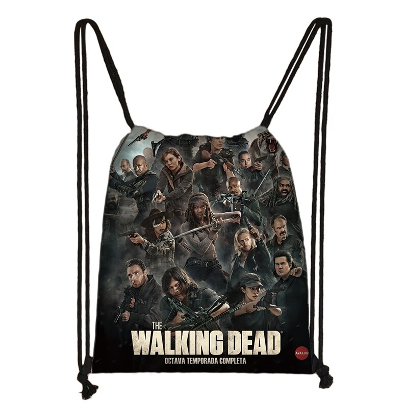 Die Walking Dead Kordelzug Tasche Druck Rucksack Täglichen Casual Jungen Mädchen rucksack Kordelzug Taschen: 015