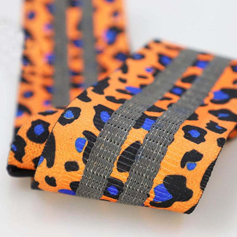 Bedrukte luipaard heupweerstandsbanden, beenoefeningen, elastisch materiaal voor fitnesstraining, yogabanden tra  p6 c 2