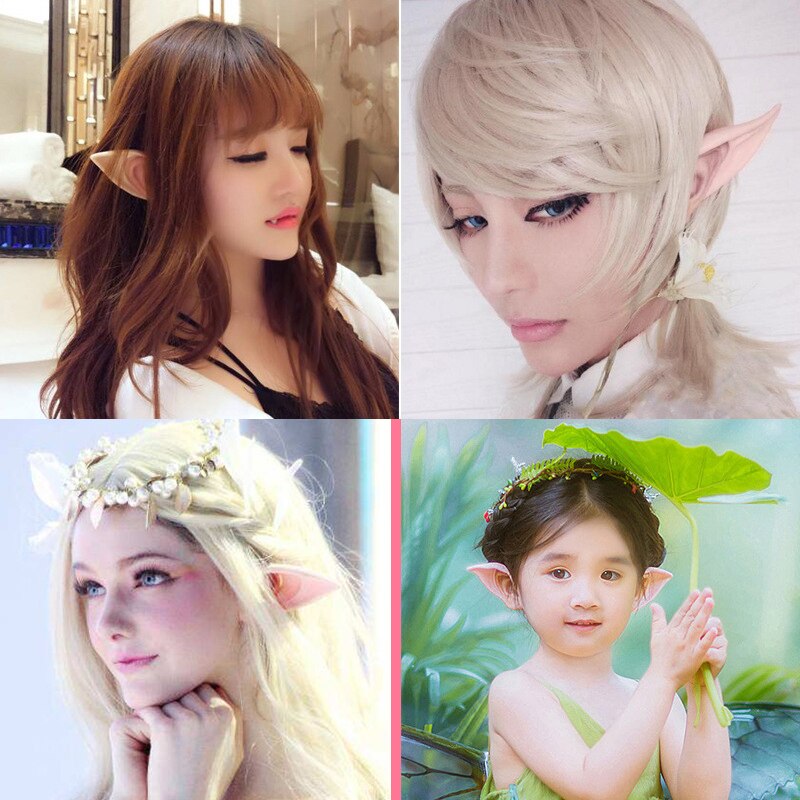 Orecchie da elfo di Halloween denti da vampiro zanne orecchio di gatto fascia morbida angelo Cosplay travestimento puntelli costume decorazioni per feste bambini giocattoli per adulti