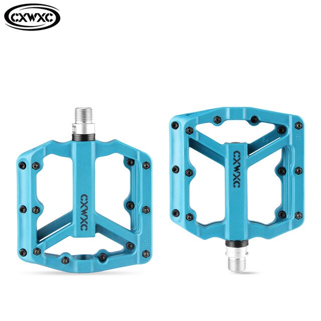 Ultraleicht Flache MTB Pedale Nylon Fahrrad Pedal Bmx Mountainbike Plattform Pedale 3 Versiegelt Lagerbier Radfahren Pedale: Blau
