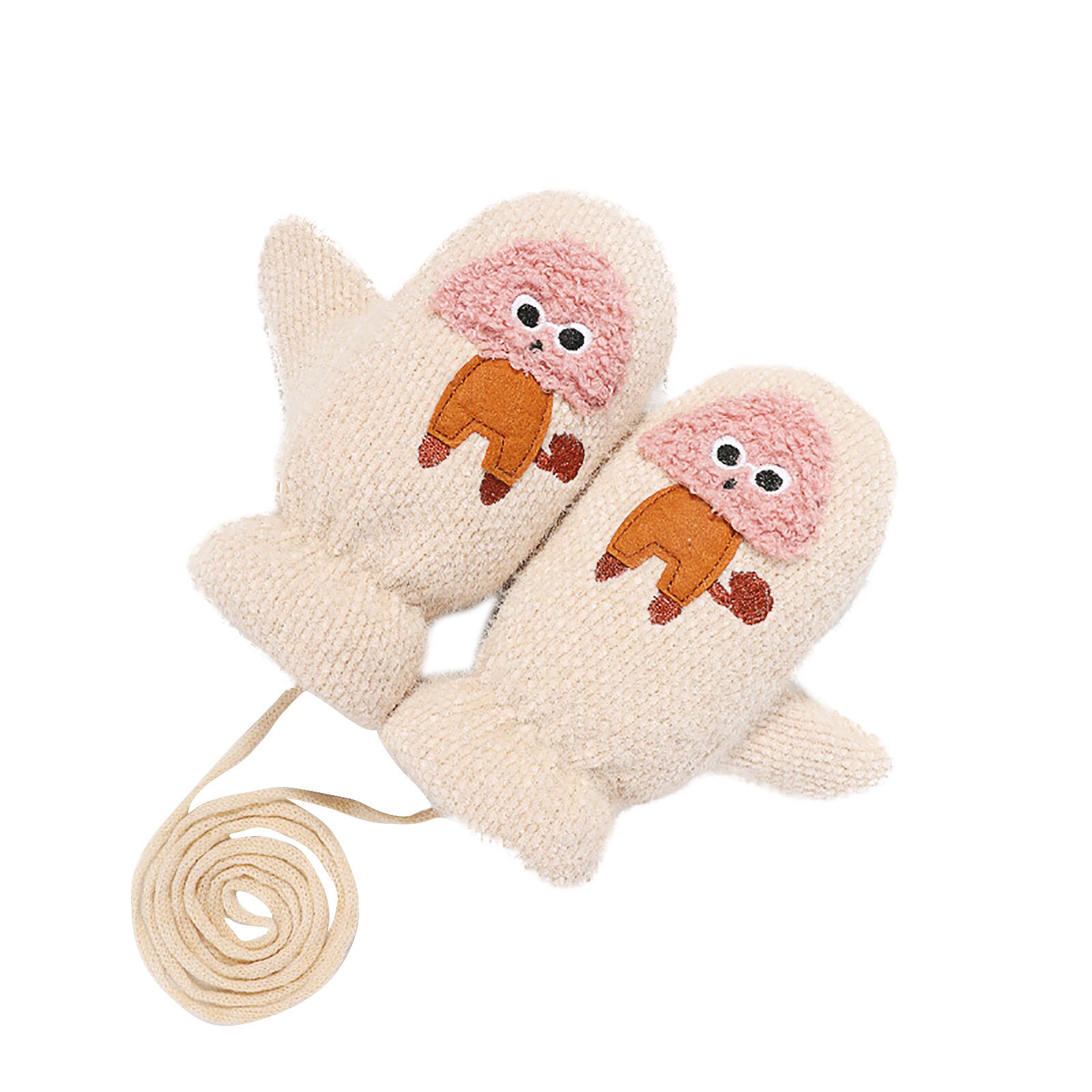 Vintage Cartoon Gestrickte Kinder Sport Handschuhe Frauen Verdicken Touchscreen Handschuhe Winter Warme Schnee Volle Finger Handschuhe Weihnachten: K