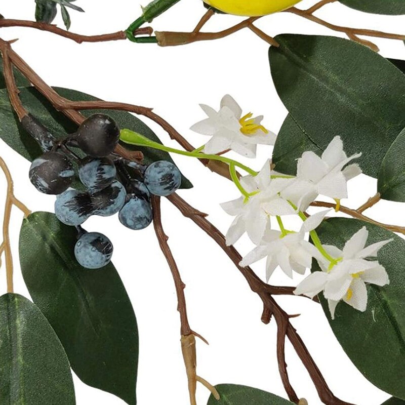 6.5Ft Kunstmatige Citroen Guirlande, Faux Eucalyptus Wijnstokken Met Kunstmatige Citroenen, Lente Kunstmatige Fruit Garland Decor