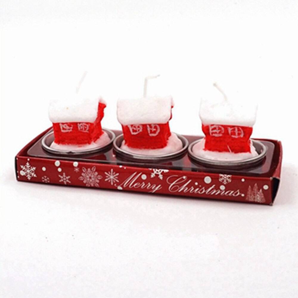 Christmas Candles Santa House Snowman Christmas Tree Paraffin Candles Wedding Party Candles Decor Light: 03