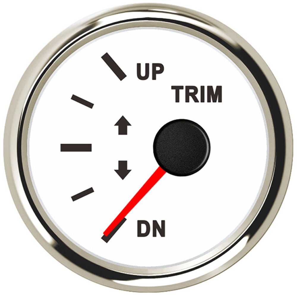 Universal 2" 52mm Boat Trim Gauge Outboard Engine Marine TRIM METER 12V 24V with Red Backlight