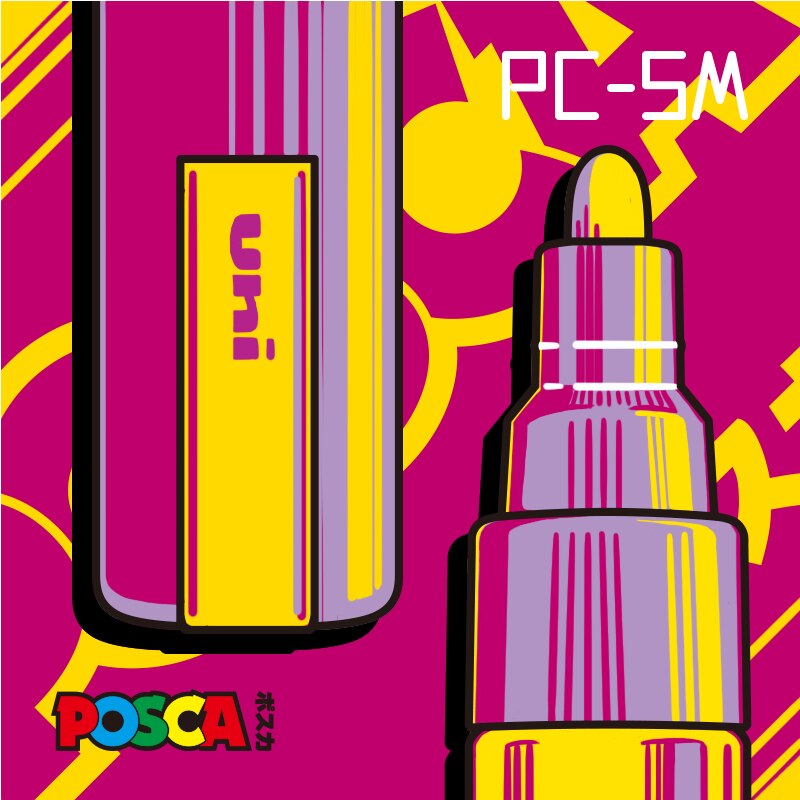 Uni Posca PC-5M Paint Marker Pens Medium Tip 1.8mm-2.5mm 17 Colors for School Office Art Marker Japanese Art Supplies 1Pcs