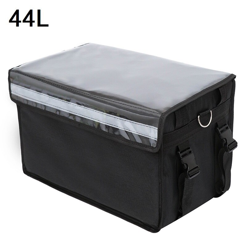 44L Extra Large Cooler Bag Car Ice Pack Insulated Thermal Lunch Pizza Bag Fresh Food Container Refrigerator Bag NB24: 44L black