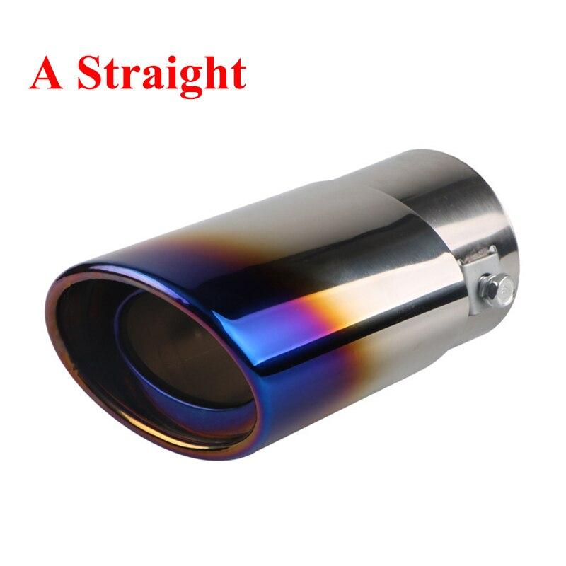 63Mm Auto Omgebouwd Uitlaat Tail Tip Pipe Enkele Outlet Keel Auto Universele Rvs Ronde Pijp Uitlaat Demper: A Straight