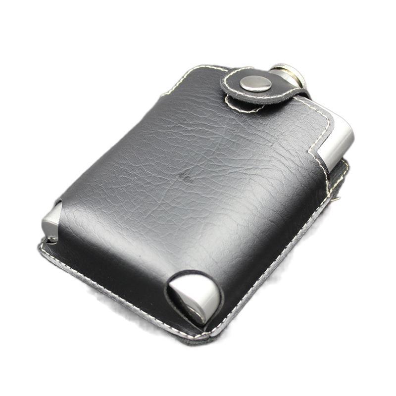 8OZ Wein Whiskey Topf Flasche Hüfte Flaschen rostfrei Stahl Krug Trinker Alkohol Leder Startseite tragbar draussen Drinkware