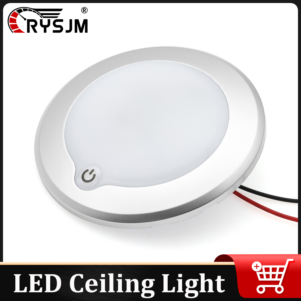 12 v 24v ledet taklampe båtlampe dimbar bobillys vanntett med berøringsdimmerbryter interiør nede campingvogn campingvogn marine