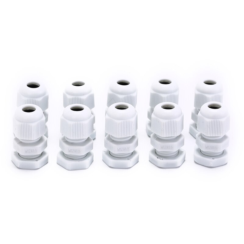 10pcs/lot 3mm-6.5mm Cable Glands Connector For Cable CE Waterproof Nylon Plastic Cable Gland IP68 M12 Connector