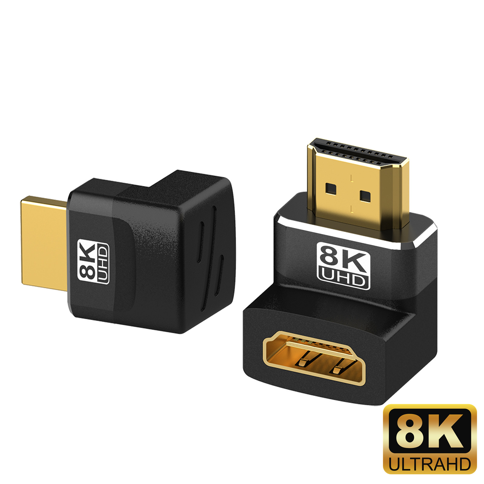 Adaptador de 90 grados Compatible con HDMI, 8K, ángulo recto de 90 grados, 270 grados, Conector de expansión macho a hembra