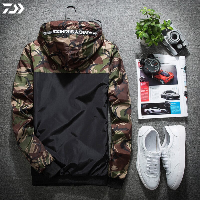 Dawai jakke utendørs sport fiske jakke hette fiskeskjorter vanntette fiskeklær fotturer camping kamuflasje klær