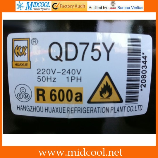 The compressor R600a QD75Y-88W