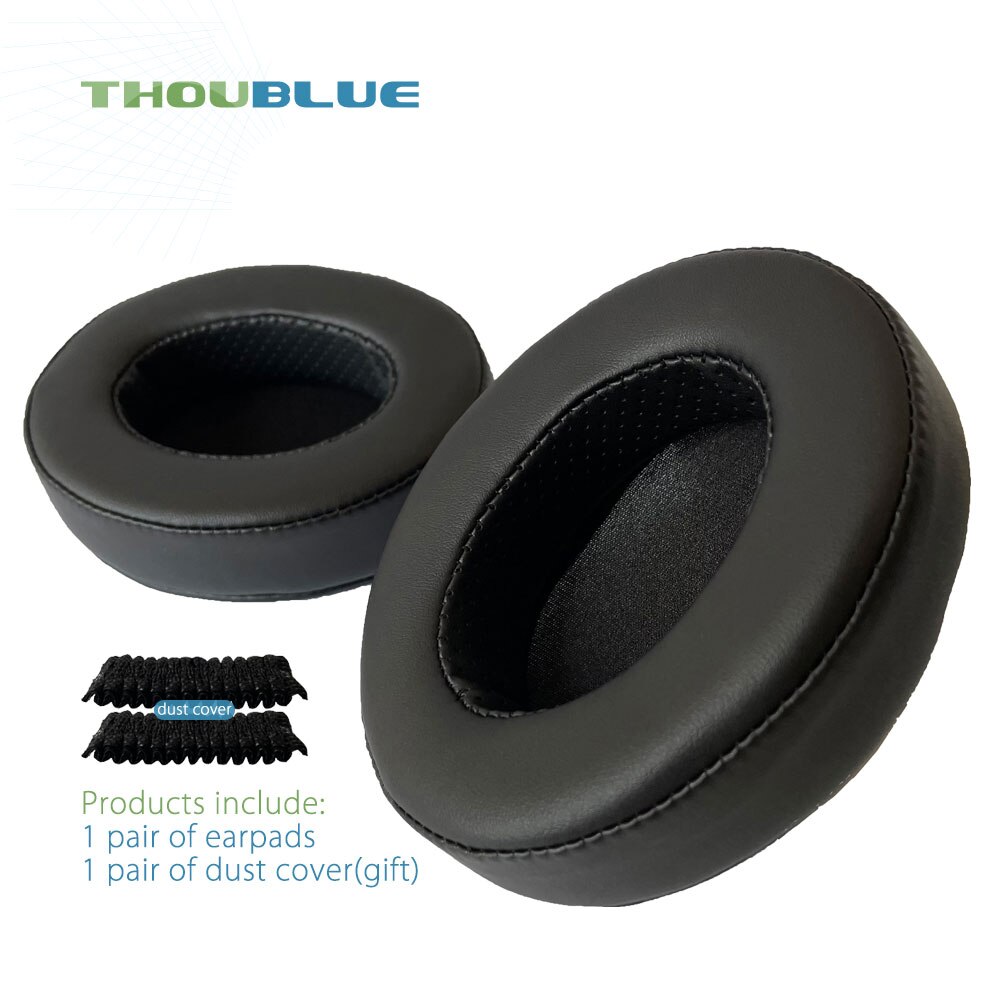 THOUBLUE-almohadilla de repuesto para auriculares CoolerMaster MH751, cubierta de espuma de memoria, almohadillas para auriculares: Black Leather