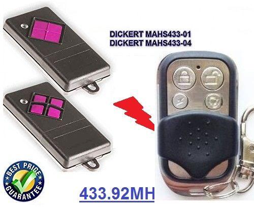 DICKERT MAHS433-01 DICKERT reemplazo de MAHS433-04, duplicador de control remoto Universal, transmisor 433,92 MHZ clave de código fijo Fob