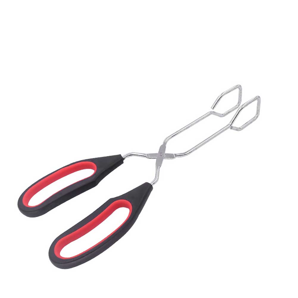 Scissors Type Portable Long Handle Outdoor Kitchen BBQ Tongs Clamp Convenient Grilling Multifunction Food Clip Camping Cooking