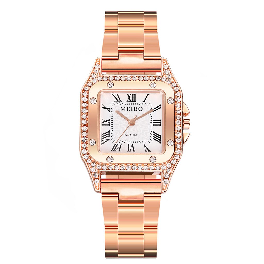 MEIBO minimaliste cadran carré en acier inoxydable avec montre à Quartz pour femmes: C