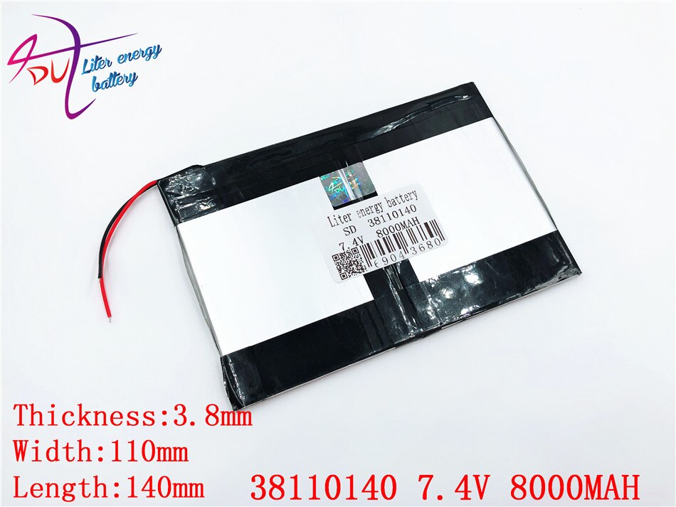 Batería de energía de litros, 38110140, 35110140, 7,4 V, 6,6ah, 8000MAH, 40110140, batería de tableta media ultrafina de gran capacidad