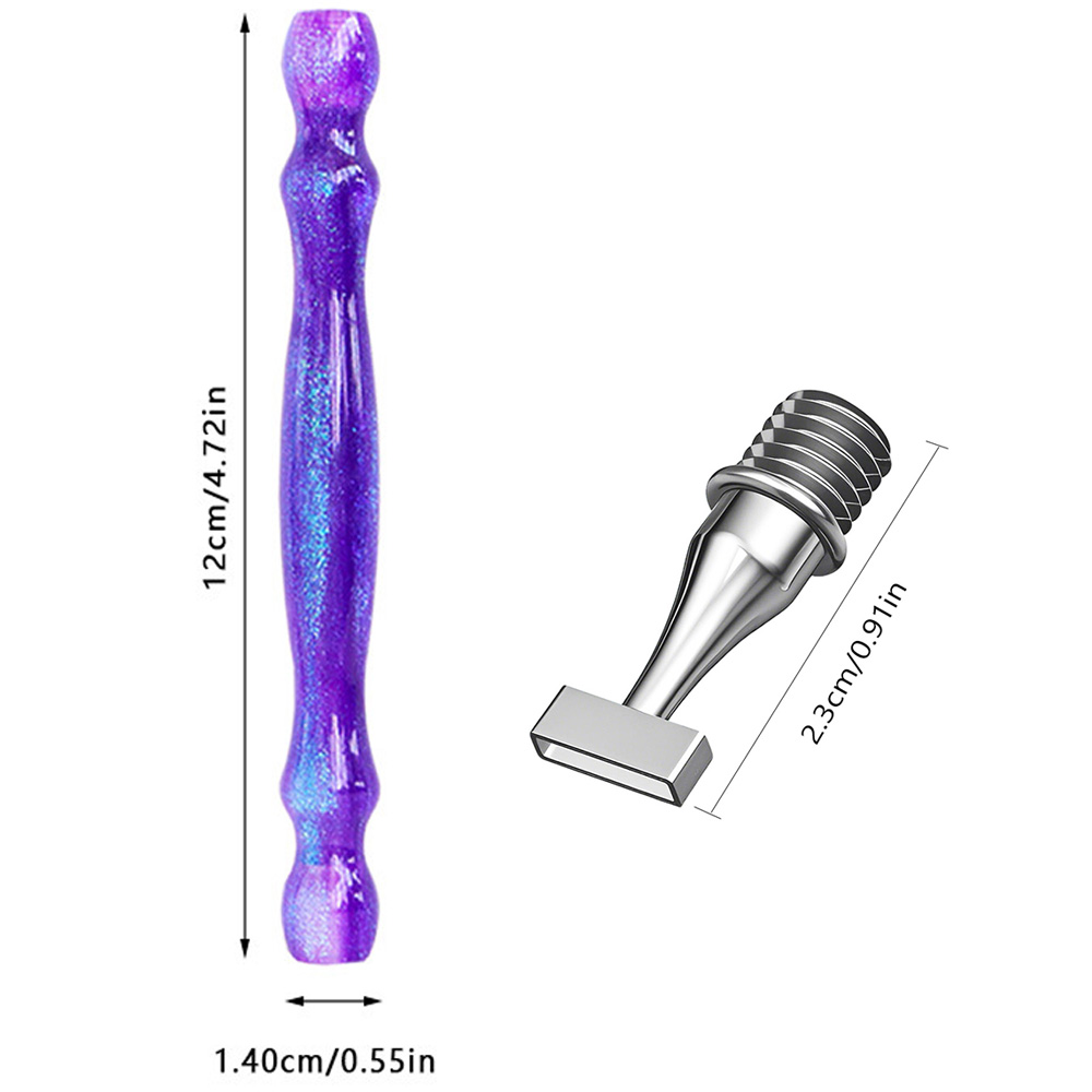 Caneta de broca de ponto de pintura de diamante de resina ergonômica, ponta de caneta de aço inoxidável com rosca fina, adequada para ferramenta de pintura de diamante 5D