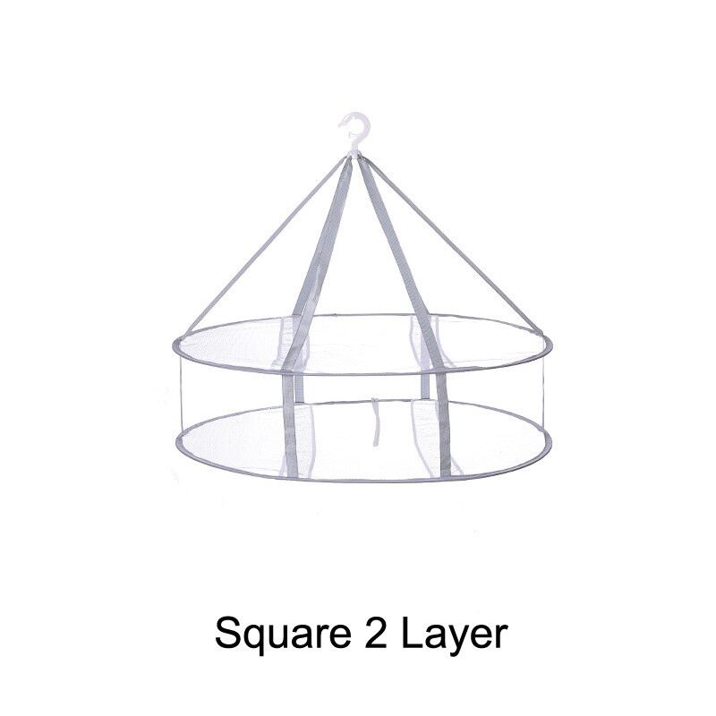 Stendino pieghevole 2 strati pieghevole maglia traspirante stendino rete asciugatrice 3 livelli lavabile appeso rete da campeggio: piazza 2