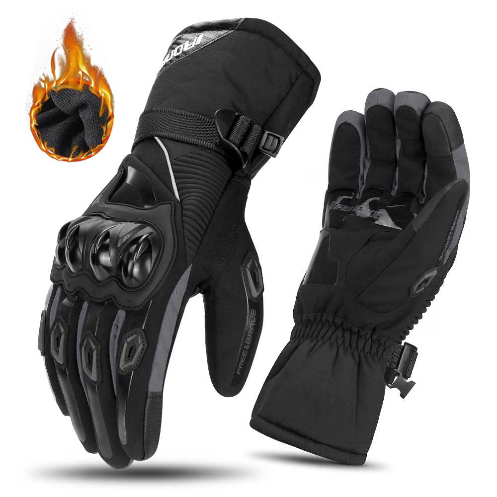 Guantes de Moto con pantalla táctil para motocross, Guantes protectores impermeables a prueba de viento para invierno, Guantes para Moto Luvas para montar: Transparente / XL