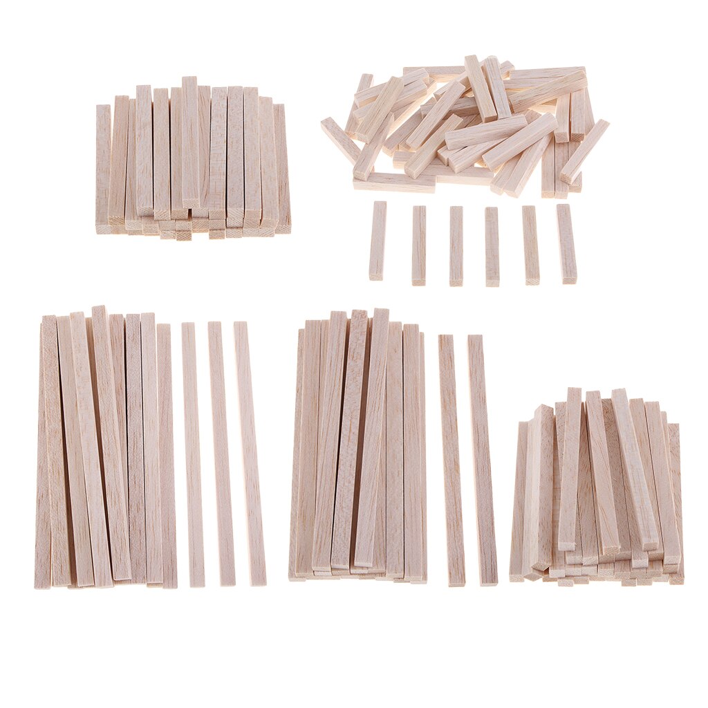 Square Balsa Wooden Dowel Rods, Unfinished Hardwood Craft Sticks, Prop Sticks,