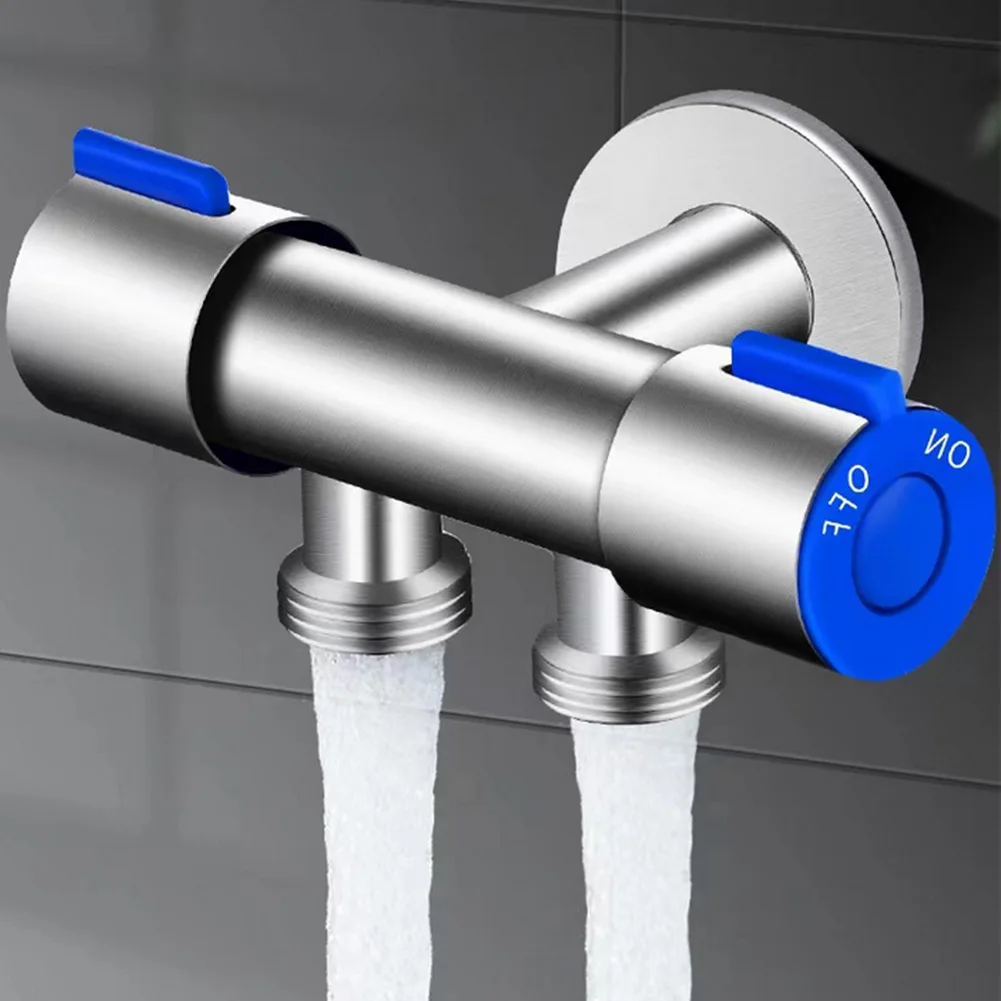 Dubbelstyrd triangelventil tvättkran kran triangulär ventil badrum rostfritt stål kallvattenkran ﻿brytare