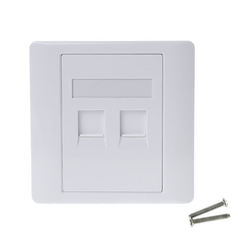 Nuovo Tipo 86 Bianco Faceplate Presa A Piastra A Muro Doppia Porta di Rete LAN Telefono Pannello RJ45 Spina: Dual Ports