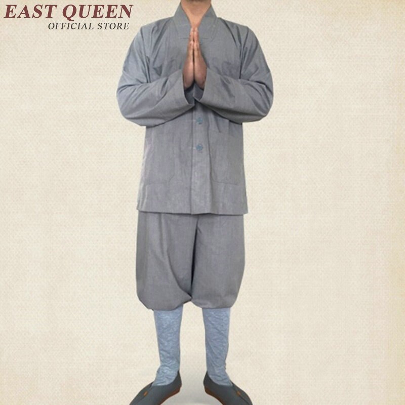 Buddhistiske munkekåper kinesisk shaolin munkekåper menn shaolin munkeklær tradisjonell shaolin munkeuniform  aa967: 2 / Xl