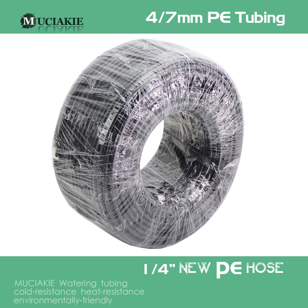 Muciakie 1/4 '' pe slange svart rør fleksibel rørlegger slange for hage vann vanning ro vann filter system akvarierør